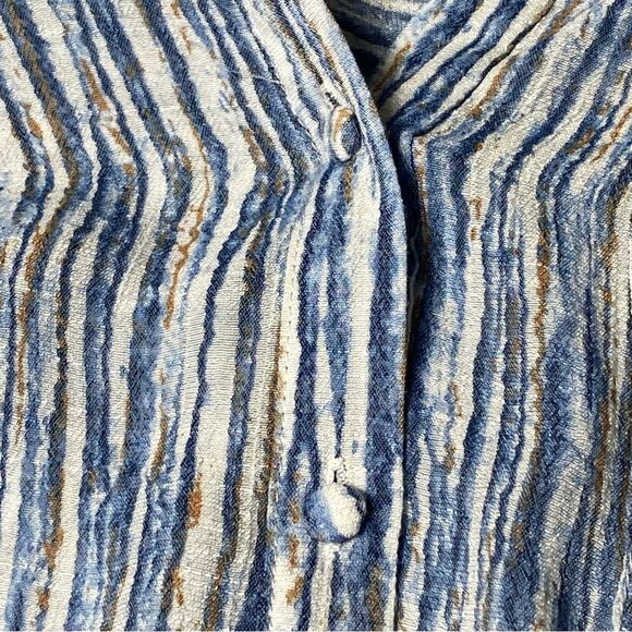 Nanette by Nanette Lapore Blue Striped Button Front Tunic Blouse Women's Size M - Picture 7 of 16